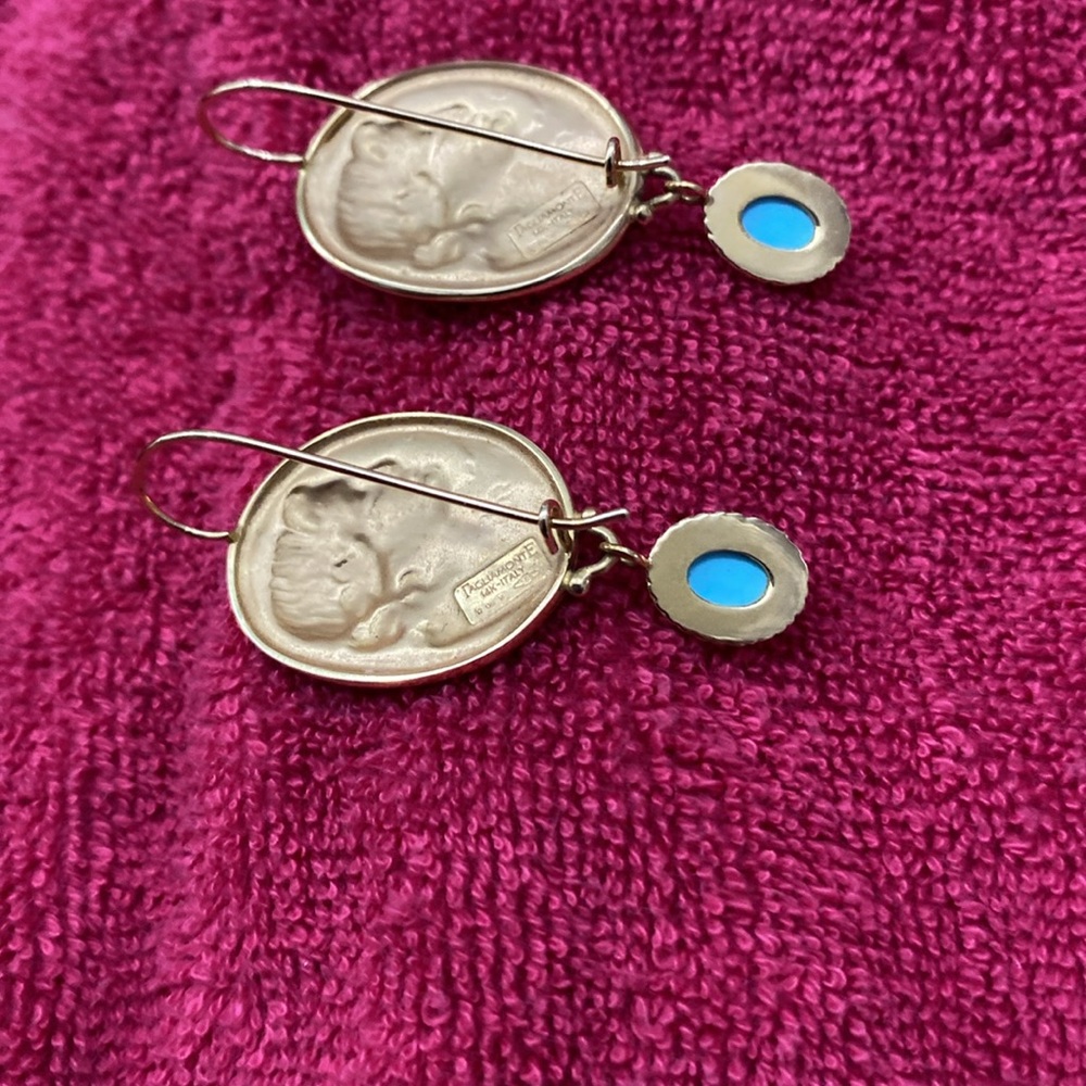 Tagliamonte Gold vermeil Sterling silver turquoise earrings - GM556 - Picture 4 of 5